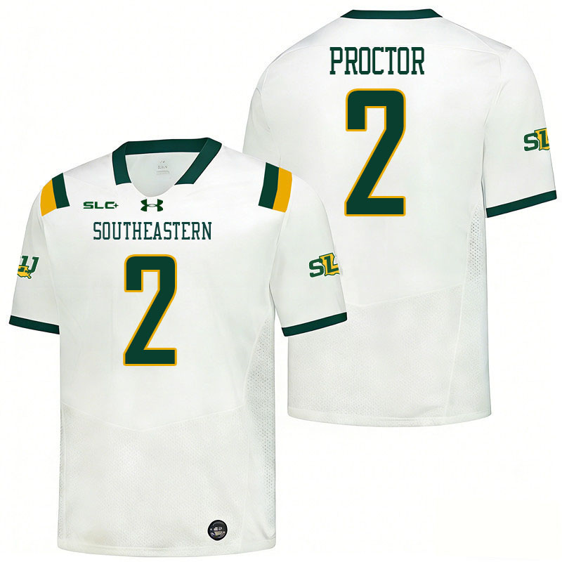 Southeastern Louisiana Lions #2 Kaleb Proctor College Football Jerseys,Uniforms Stitched-White